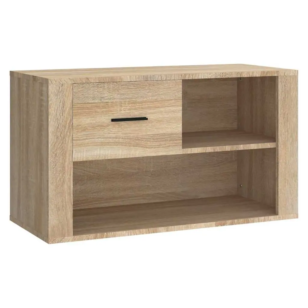 Shoe Cabinet Storage Organiser Beige Engineered Wood 80x35x45 cm 2 Compartments