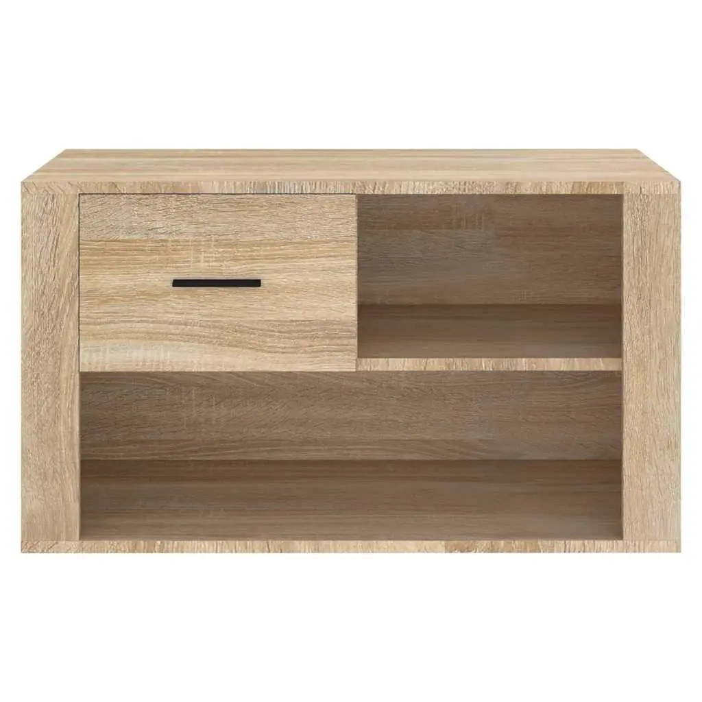Shoe Cabinet Storage Organiser Beige Engineered Wood 80x35x45 cm 2 Compartments