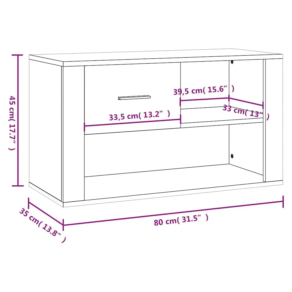 Shoe Cabinet Storage Organiser Beige Engineered Wood 80x35x45 cm 2 Compartments