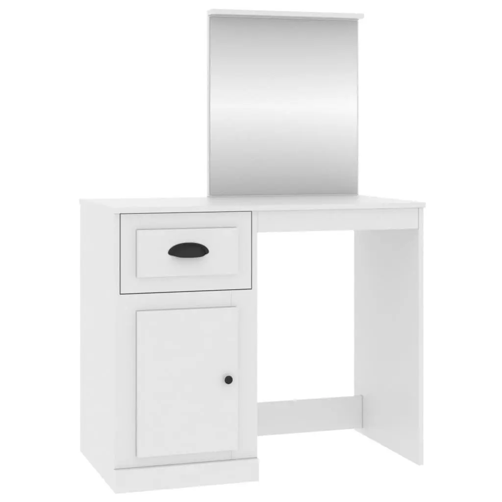 Dressing Table with Mirror White Bedroom Vanity Unit Storage Makeup Desk 90x50cm