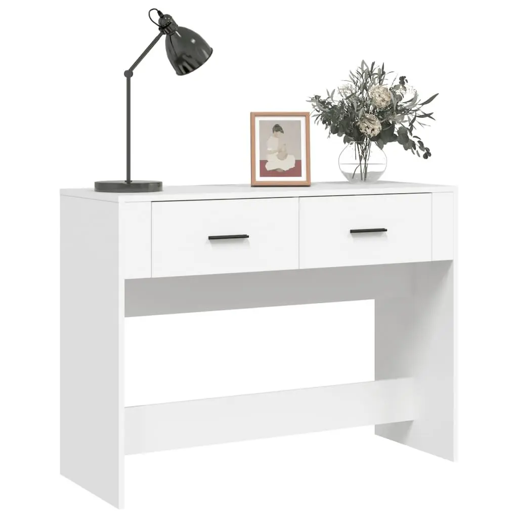 Console Table White Engineered Wood 100x39x75 cm Entryway Hallway Storage