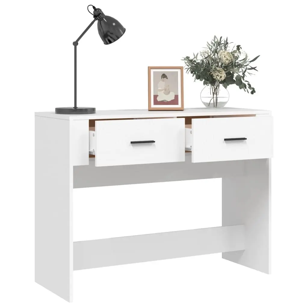 Console Table White Engineered Wood 100x39x75 cm Entryway Hallway Storage