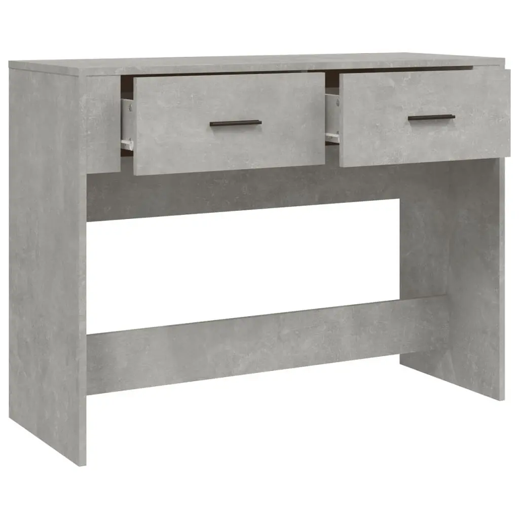 Console Table Grey Engineered Wood 100W x 39D x 75H cm with 2 Drawers