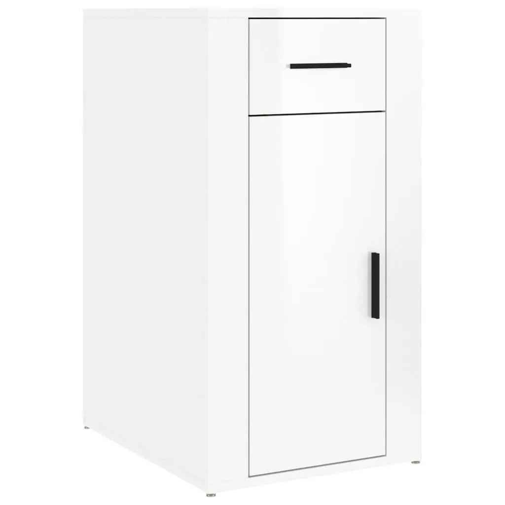 Desk Cabinet High Gloss White 40x49x75cm