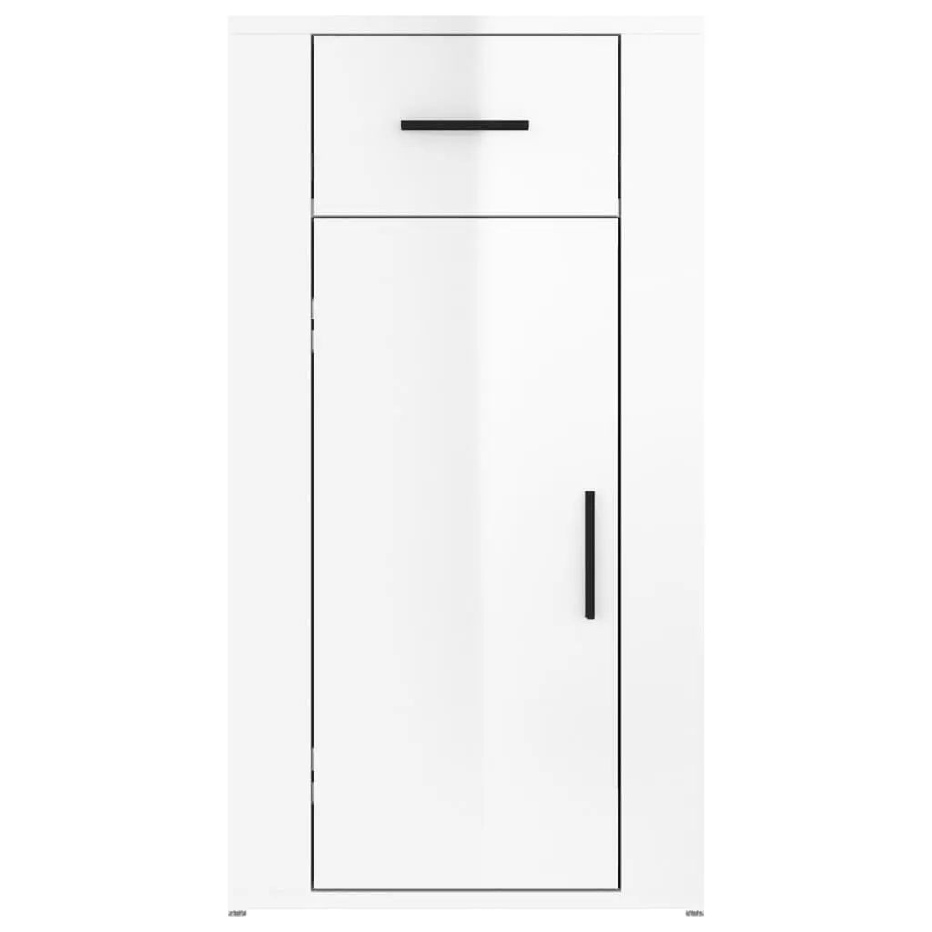 Desk Cabinet High Gloss White 40x49x75cm