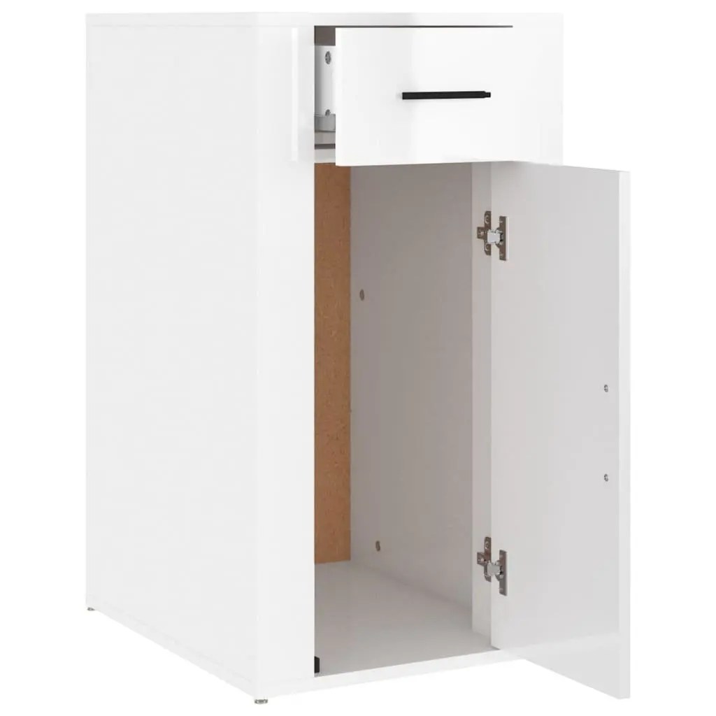 Desk Cabinet High Gloss White 40x49x75cm