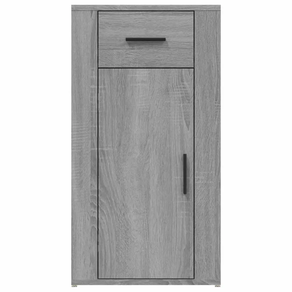 Desk Cabinet Grey Engineered Wood 40 x 49 x 75 cm Storage Drawer Door Cupboard Office Furniture