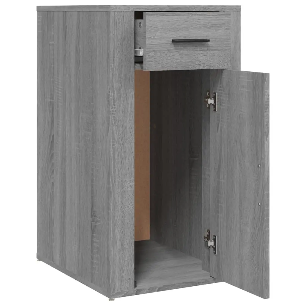 Desk Cabinet Grey Engineered Wood 40 x 49 x 75 cm Storage Drawer Door Cupboard Office Furniture