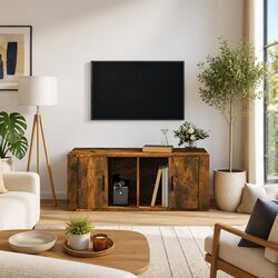 Friendly Brown Media Unit: Easy Storage for Your Home