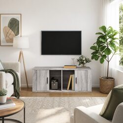 TV Cabinet Grey 100x35x40 cm Media Storage Unit Living Room Furniture