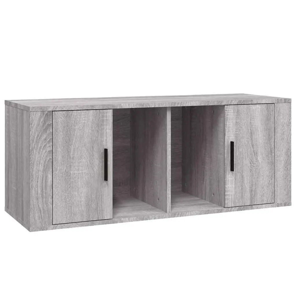 TV Cabinet Grey 100x35x40 cm Media Storage Unit Living Room Furniture