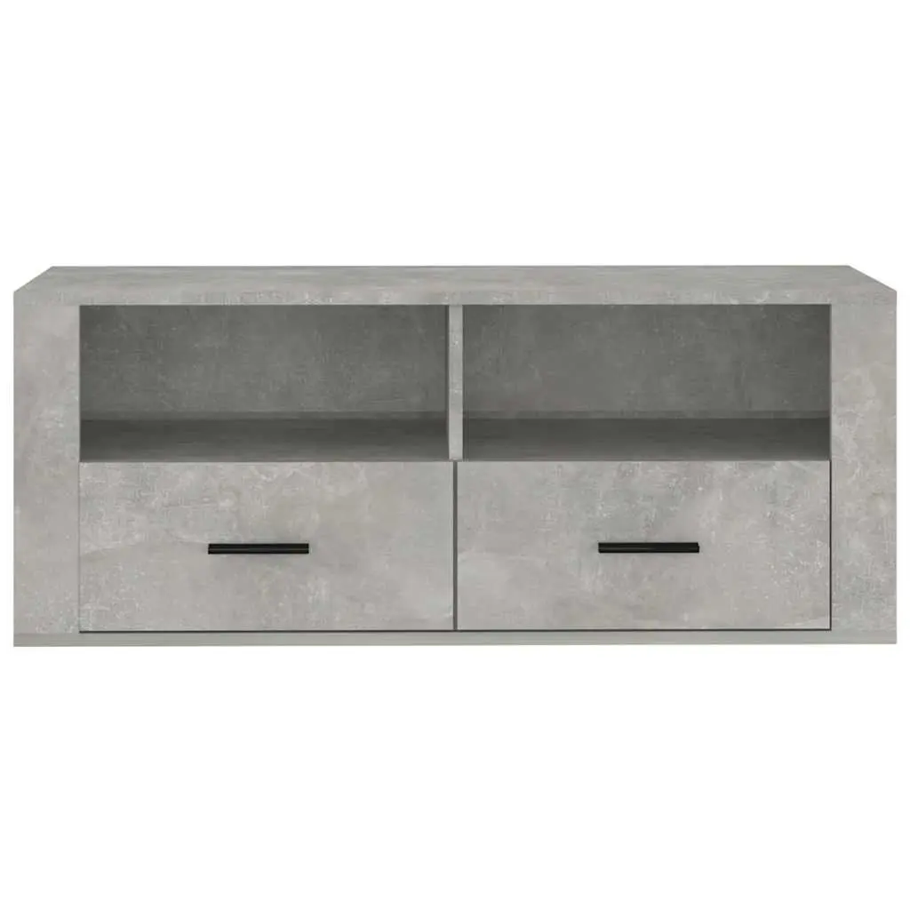 TV Cabinet Concrete Grey Engineered Wood Media Storage Unit 100 x 35 x 40 cm