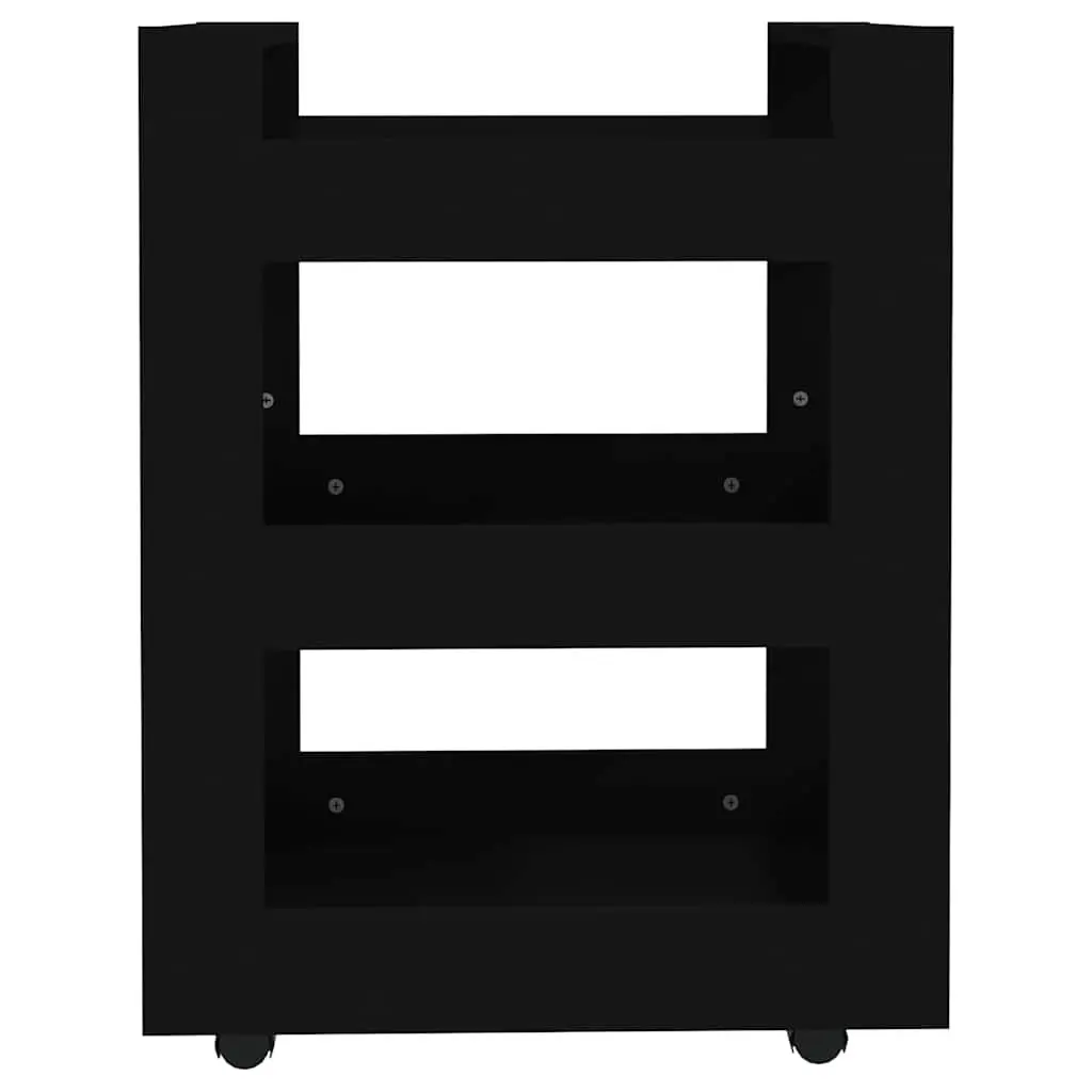 Kitchen Trolley 3 Shelf Storage Cart with Wheels 60x45x80 cm Black