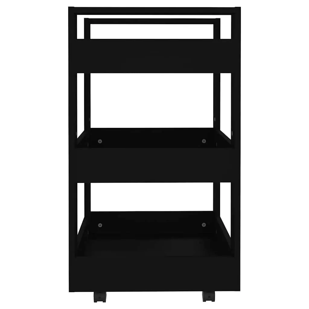 Kitchen Trolley 3 Shelf Storage Cart with Wheels 60x45x80 cm Black