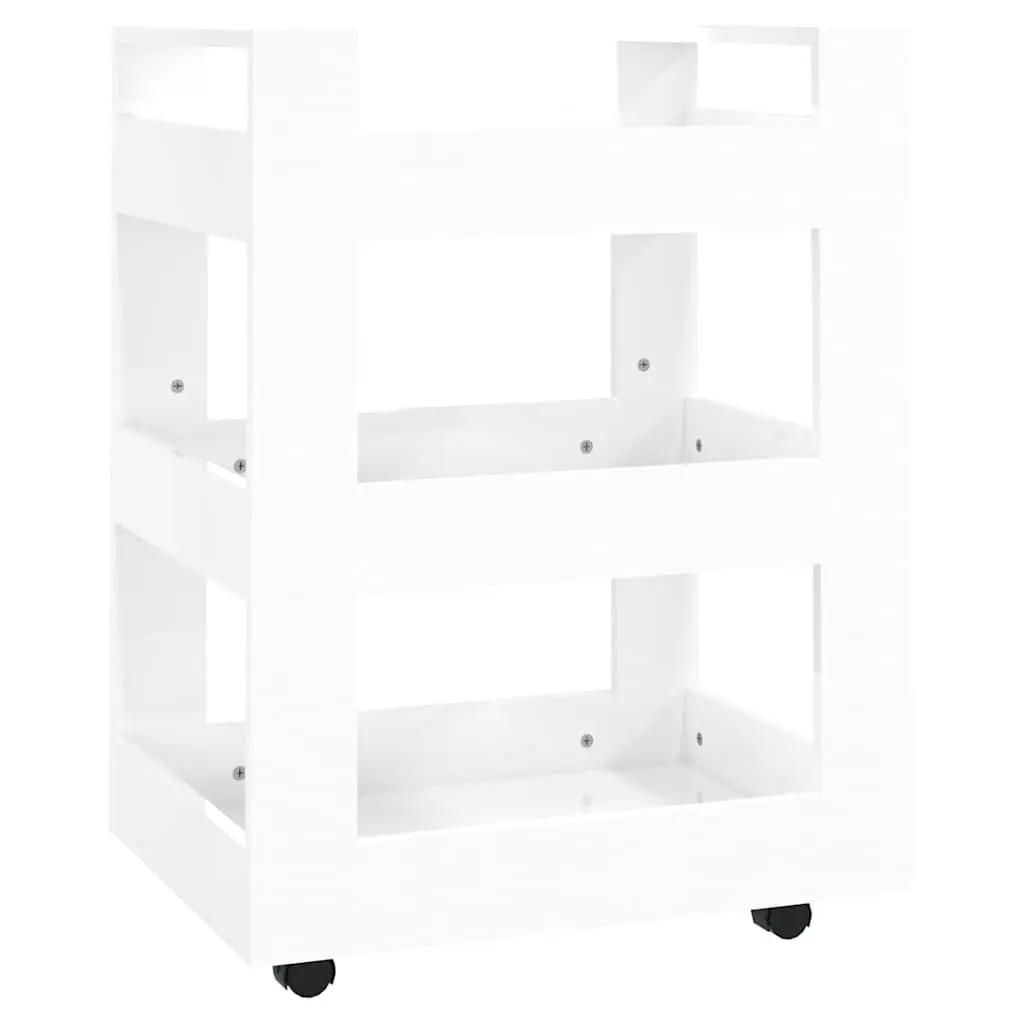 Kitchen Trolley White 3 Shelf 60x45x80cm Mobile Serving Organiser