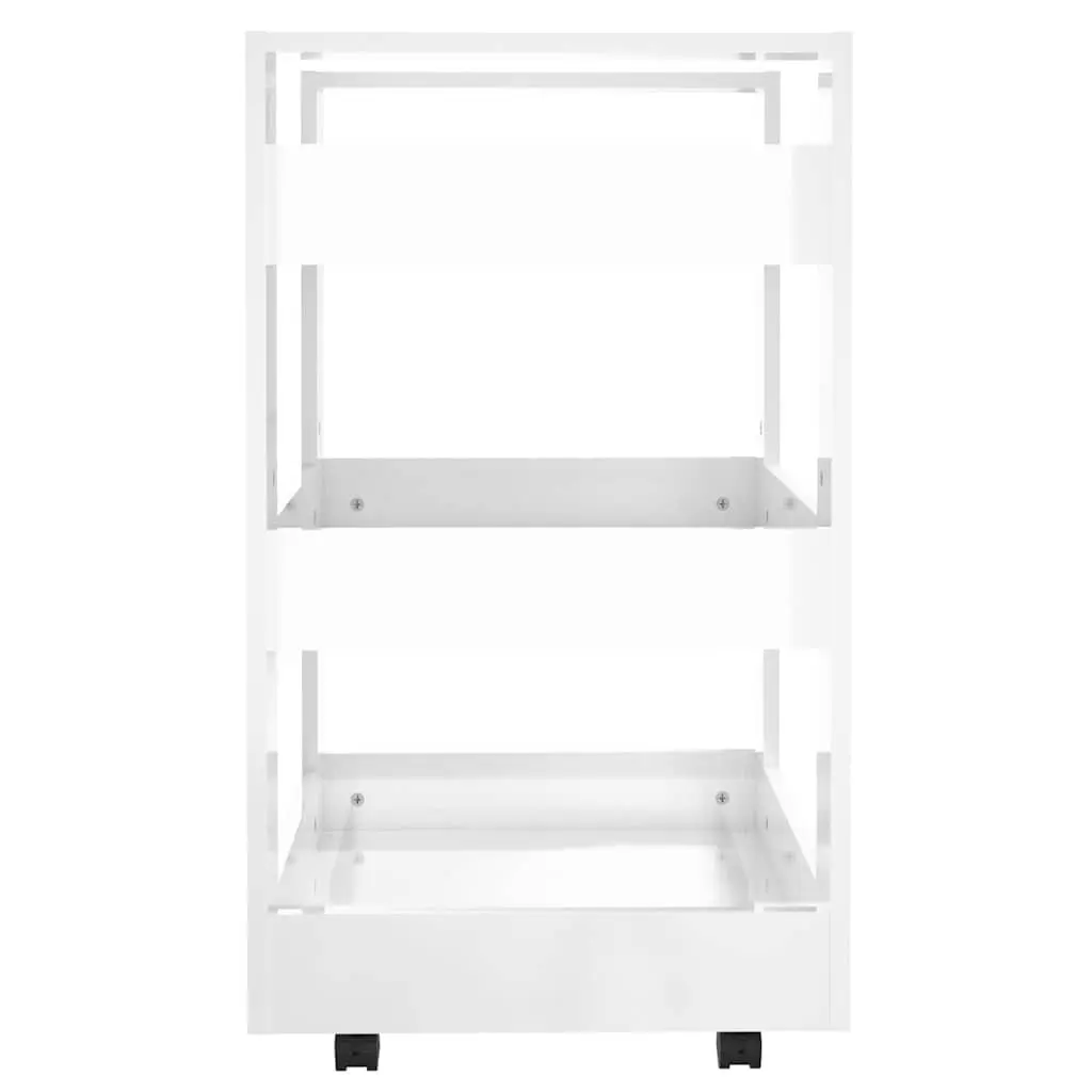 Kitchen Trolley White 3 Shelf 60x45x80cm Mobile Serving Organiser