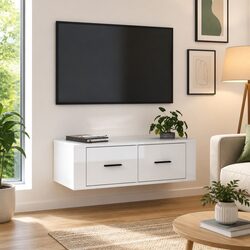 You’ll Love This White Wall-Mounted TV Cabinet
