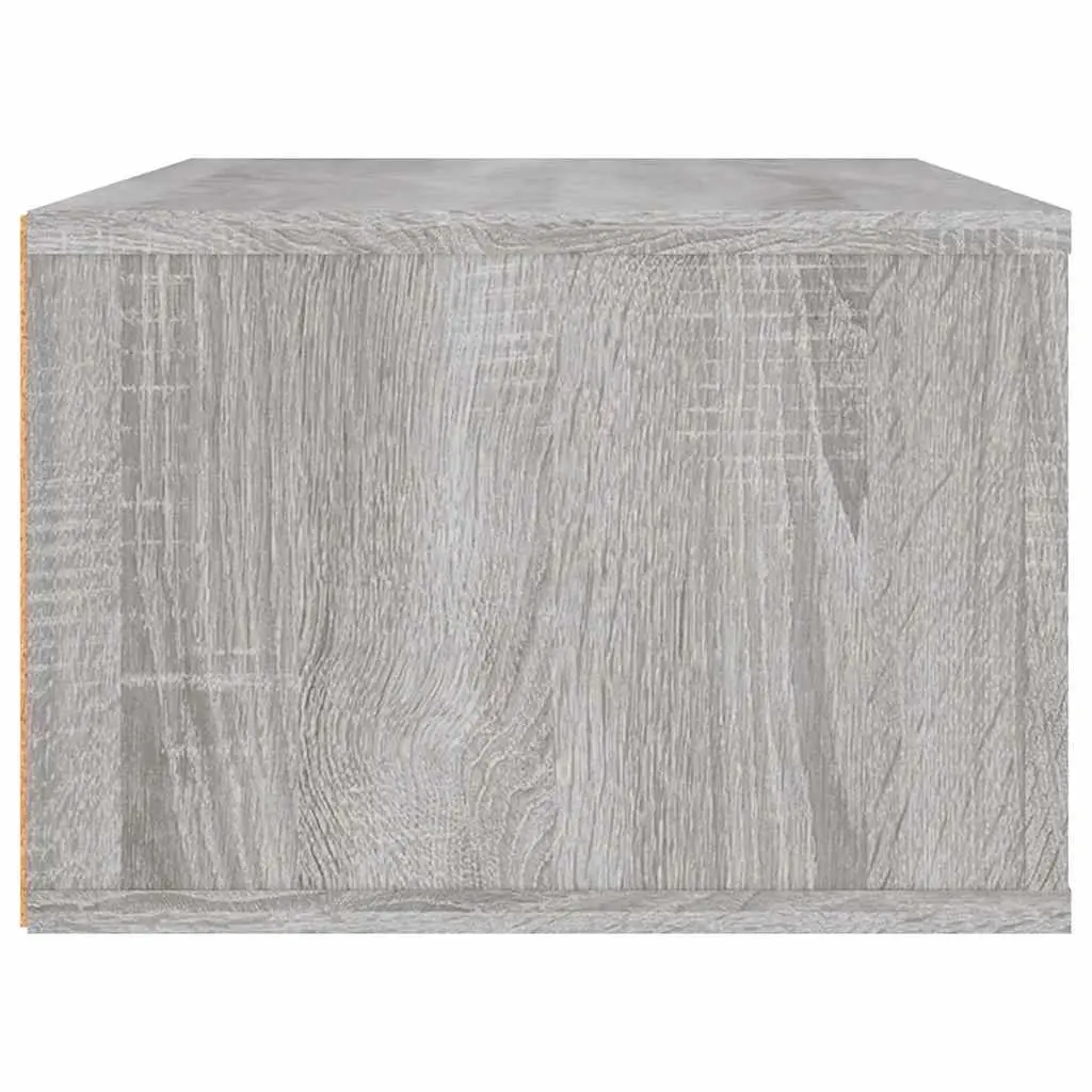 Hanging TV Cabinet Grey Sonoma Wall-Mounted Media Storage Unit Engineered Wood 80 x 36 x 25 cm