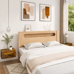 Wall-mounted Bedside Cabinets 2 pcs Smoked Oak Floating Storage 50x36x25 cm