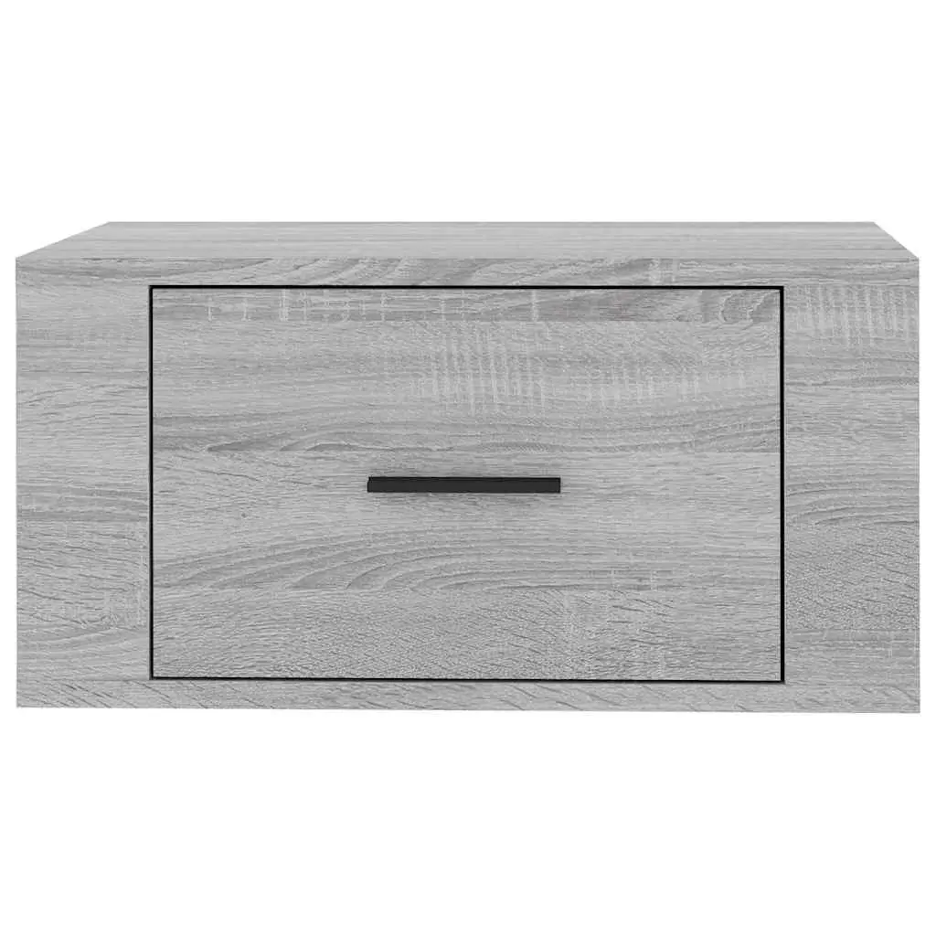 Wall-mounted Bedside Cabinet Grey Sonoma Floating Storage 50W x 36H x 25D cm