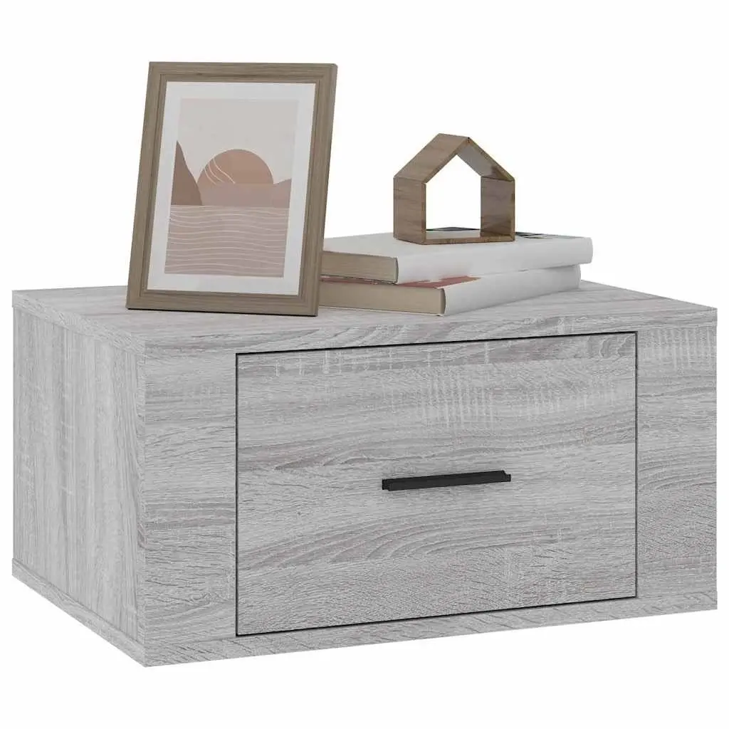 Wall-mounted Bedside Cabinets 2 pcs Grey Sonoma Floating Storage Organiser