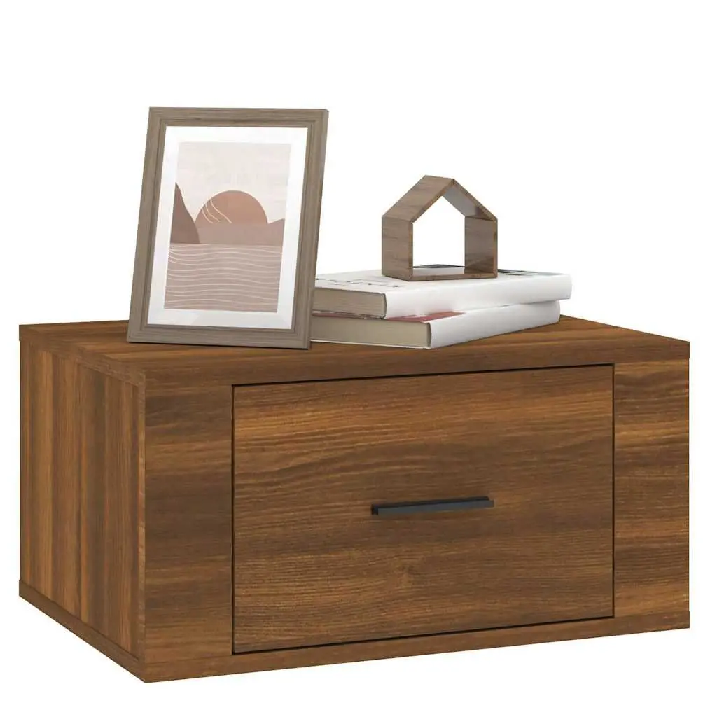 Wall-mounted Bedside Cabinets 2 pcs Brown Oak Floating Storage 50x36x25 cm