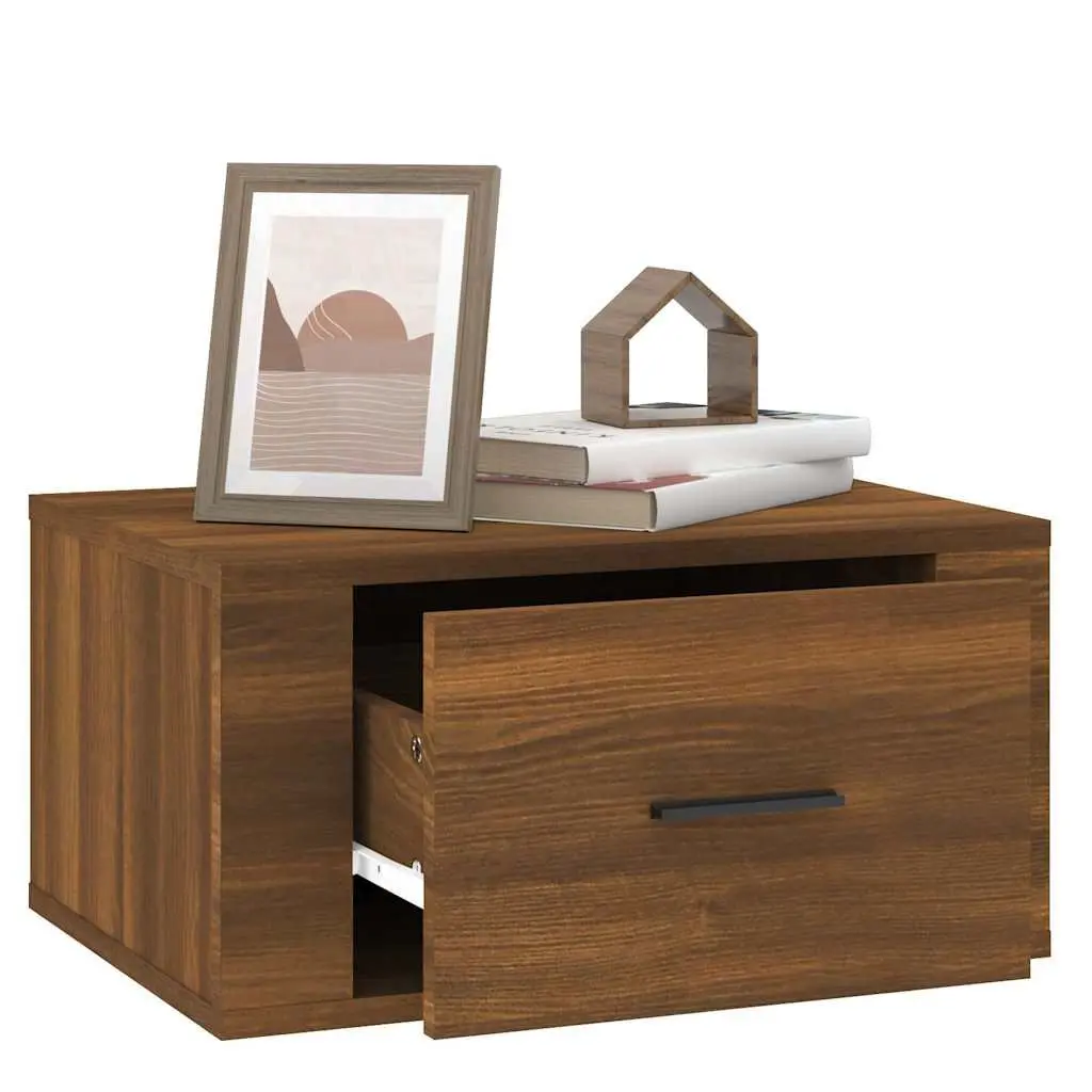 Wall-mounted Bedside Cabinets 2 pcs Brown Oak Floating Storage 50x36x25 cm
