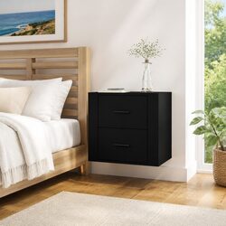 Your Friendly Black Wall-Mounted Bedside Cabinet