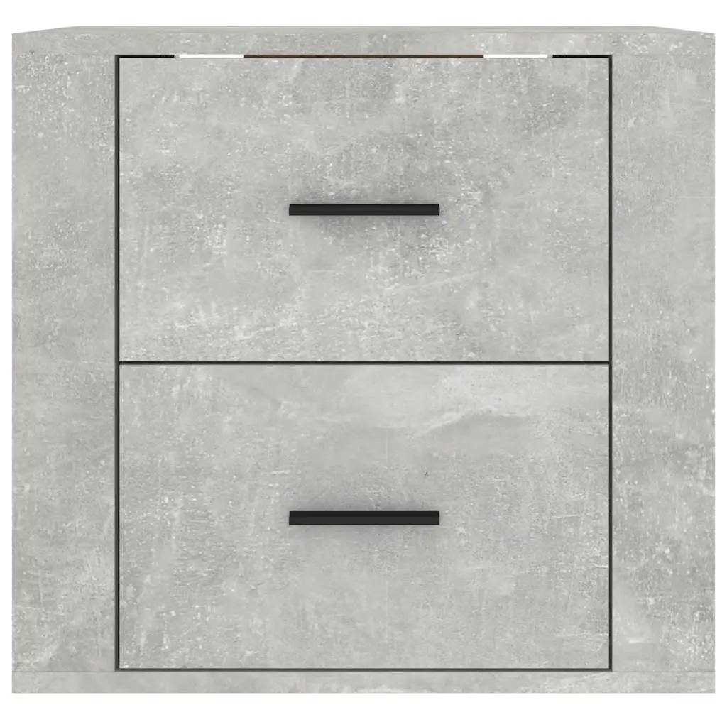 Wall-mounted Bedside Cabinet Grey Floating Nightstand 50W x 36D x 47H cm
