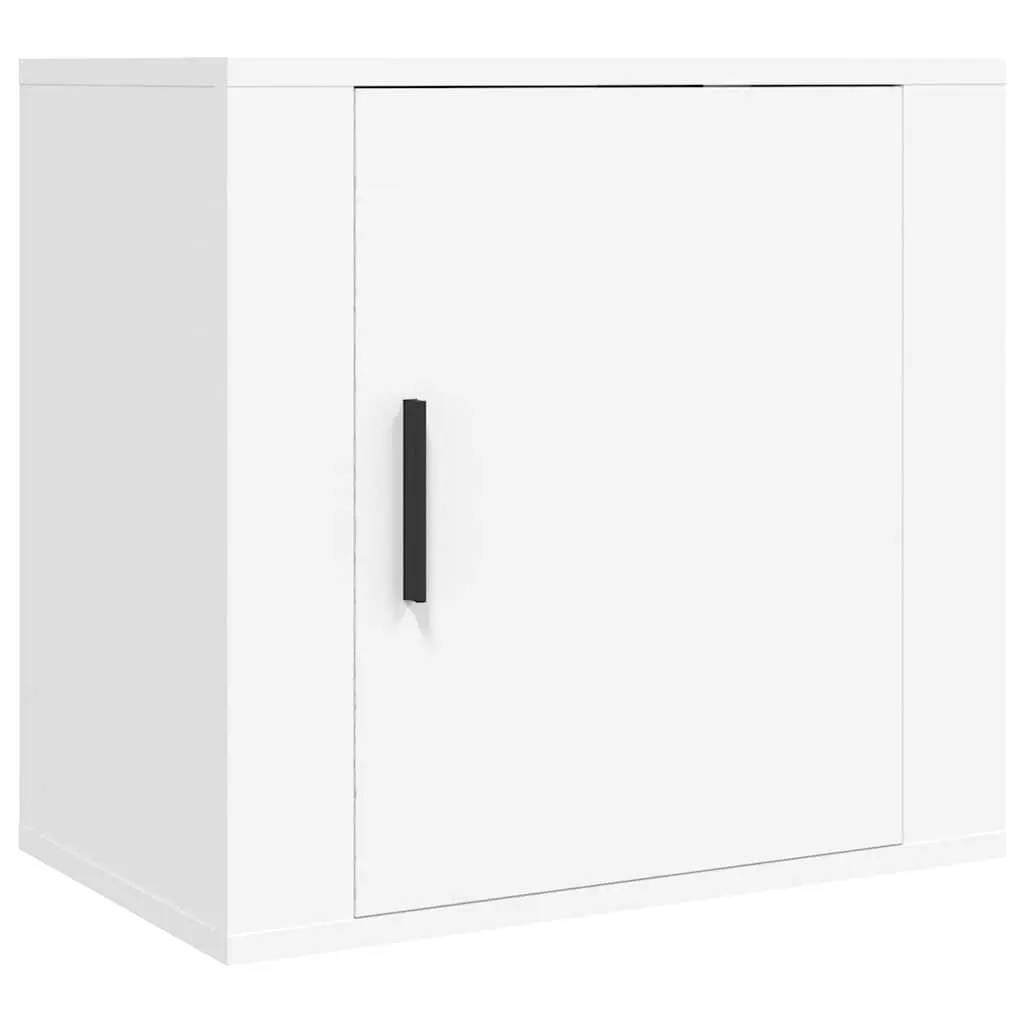 Wall-mounted Bedside Cabinet White Floating Storage Unit 50W x 30D x 47H cm