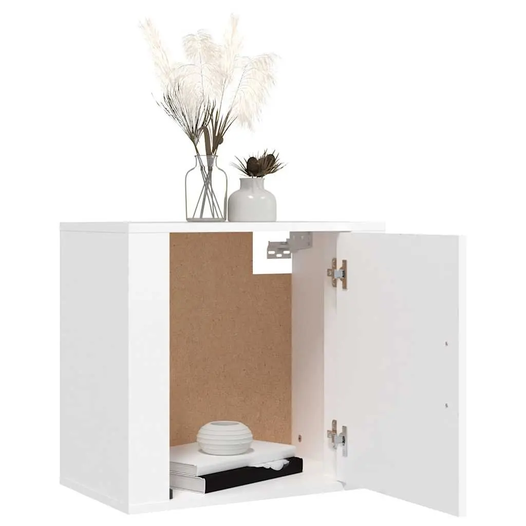 Wall-mounted Bedside Cabinet White Floating Storage Unit 50W x 30D x 47H cm