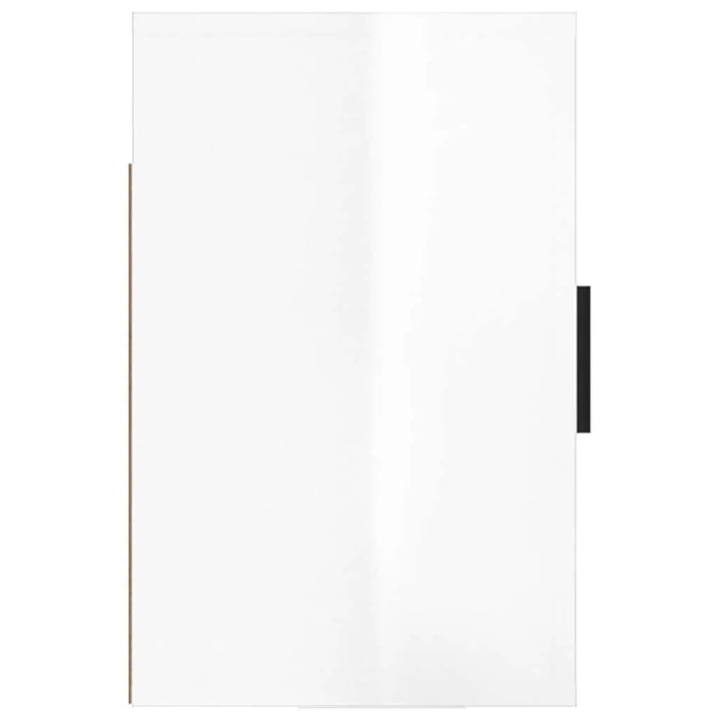 Floating Storage Organiser Wall-Mounted Bedside Cabinet High Gloss White 50W x 30D x 47H cm