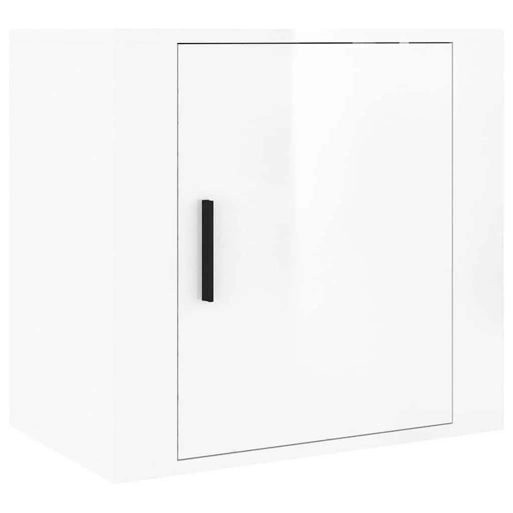 Wall-mounted Bedside Cabinets White Floating Storage Organiser 50cm x 30cm x 47cm 2 Piece