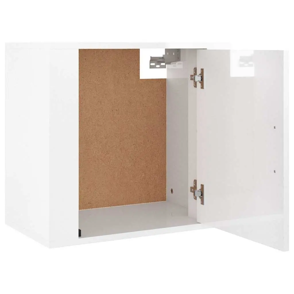 Wall-mounted Bedside Cabinets White Floating Storage Organiser 50cm x 30cm x 47cm 2 Piece