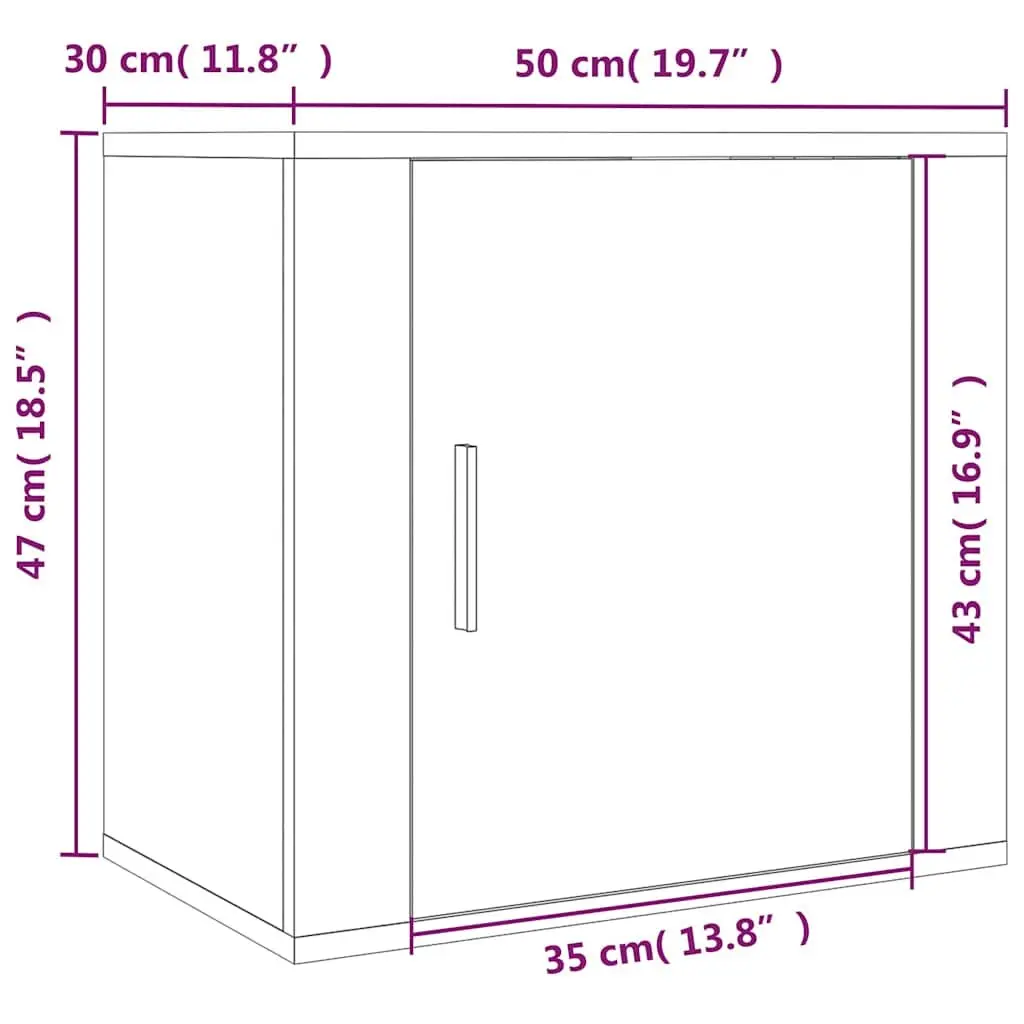 Wall-mounted Bedside Cabinets 2 pcs Brown Floating Bedroom Storage Units