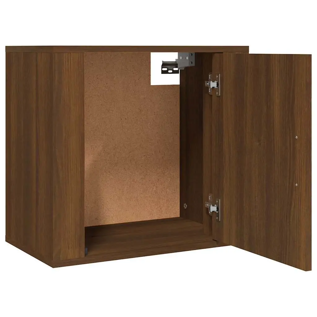 Wall-mounted Bedside Cabinets 2 pcs Brown Oak Floating Storage Organiser