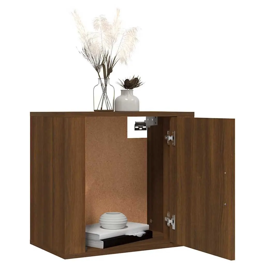 Wall-mounted Bedside Cabinets 2 pcs Brown Oak Floating Storage Organiser