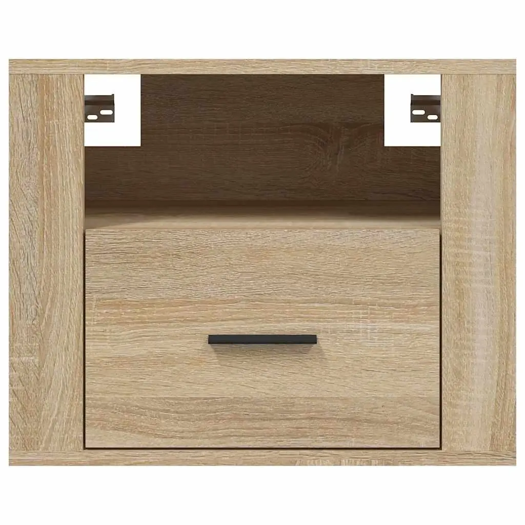 Wall-Mounted Bedside Cabinets 2 pcs Floating Storage Bedroom Sonoma Oak