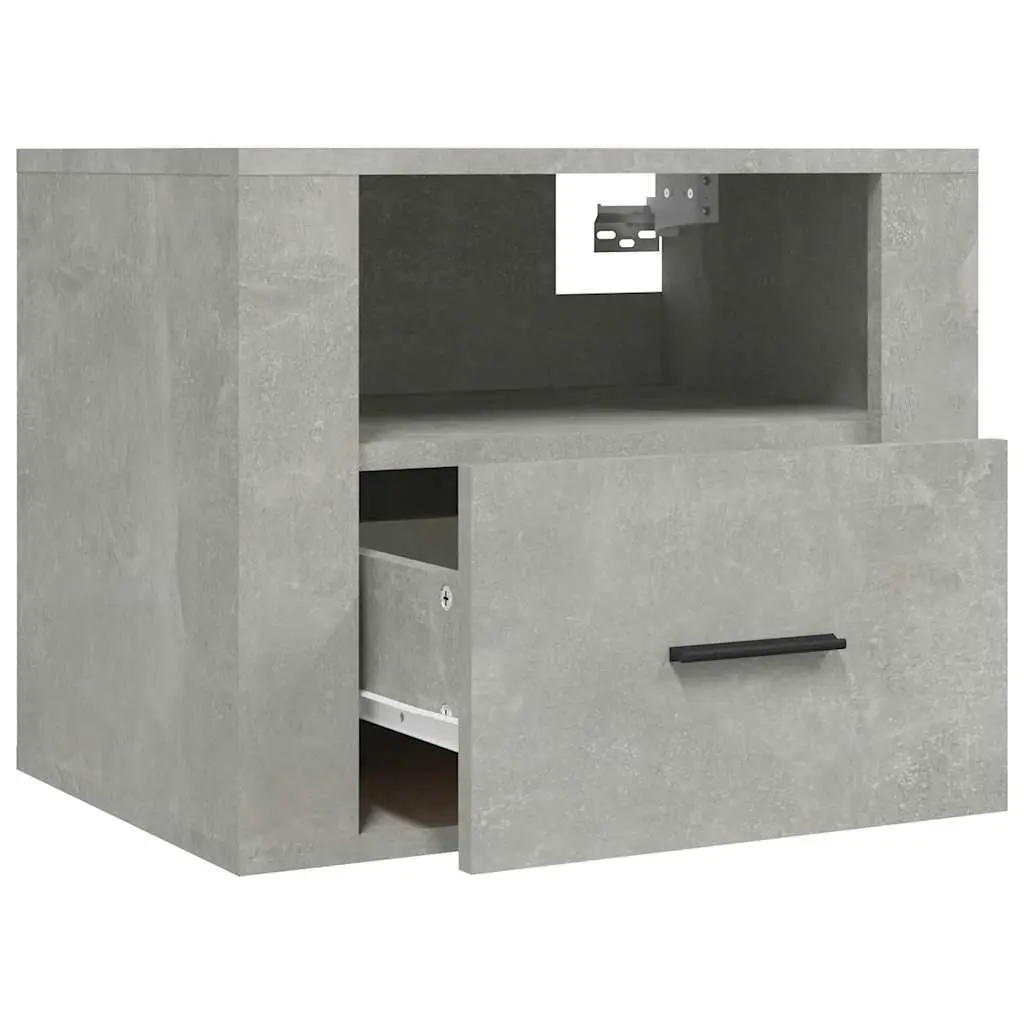 Wall-mounted Bedside Cabinets Grey Floating Storage Shelves 50 x 36 x 40 cm