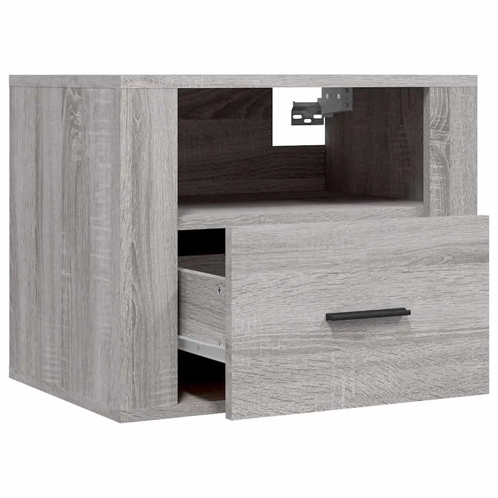 Wall-mounted Bedside Cabinets 2 pcs Grey Sonoma Floating Storage Organiser