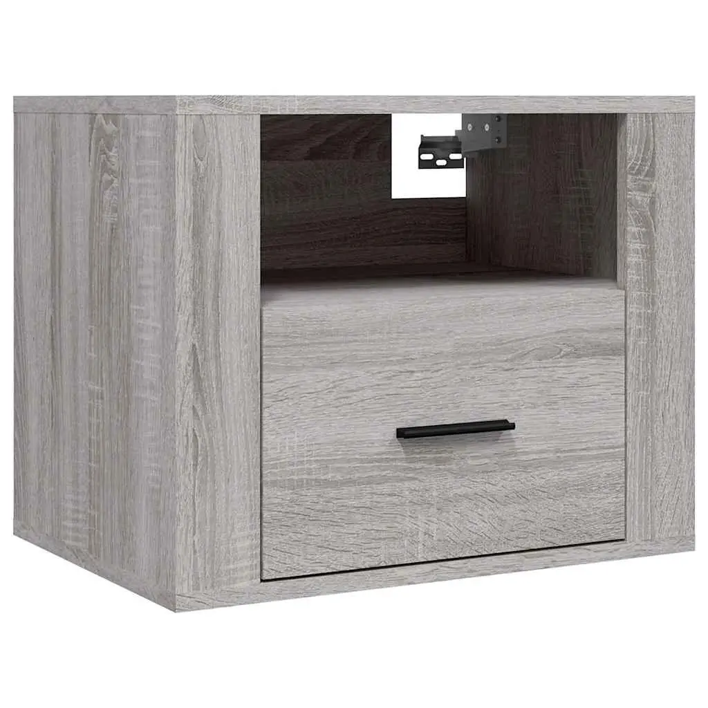 Wall-mounted Bedside Cabinets 2 pcs Grey Sonoma Floating Storage Organiser