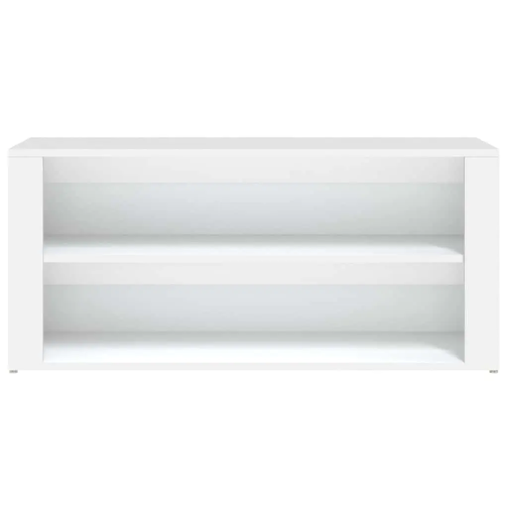 Shoe Storage Cabinet White 100x35x45 cm 2 Compartment Organised Rack