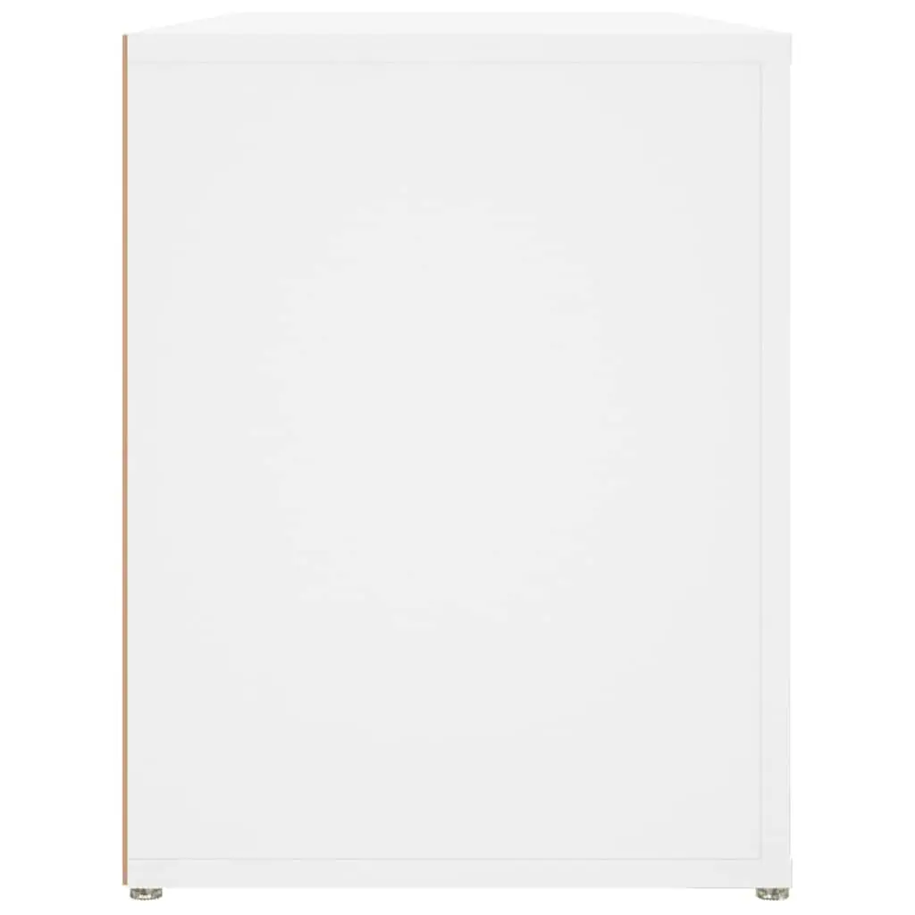 Shoe Storage Cabinet White 100x35x45 cm 2 Compartment Organised Rack