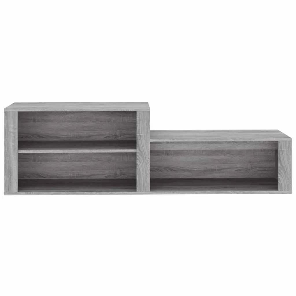 Shoe Cabinet Grey Engineered Wood Storage Rack Organiser Hallway Furniture