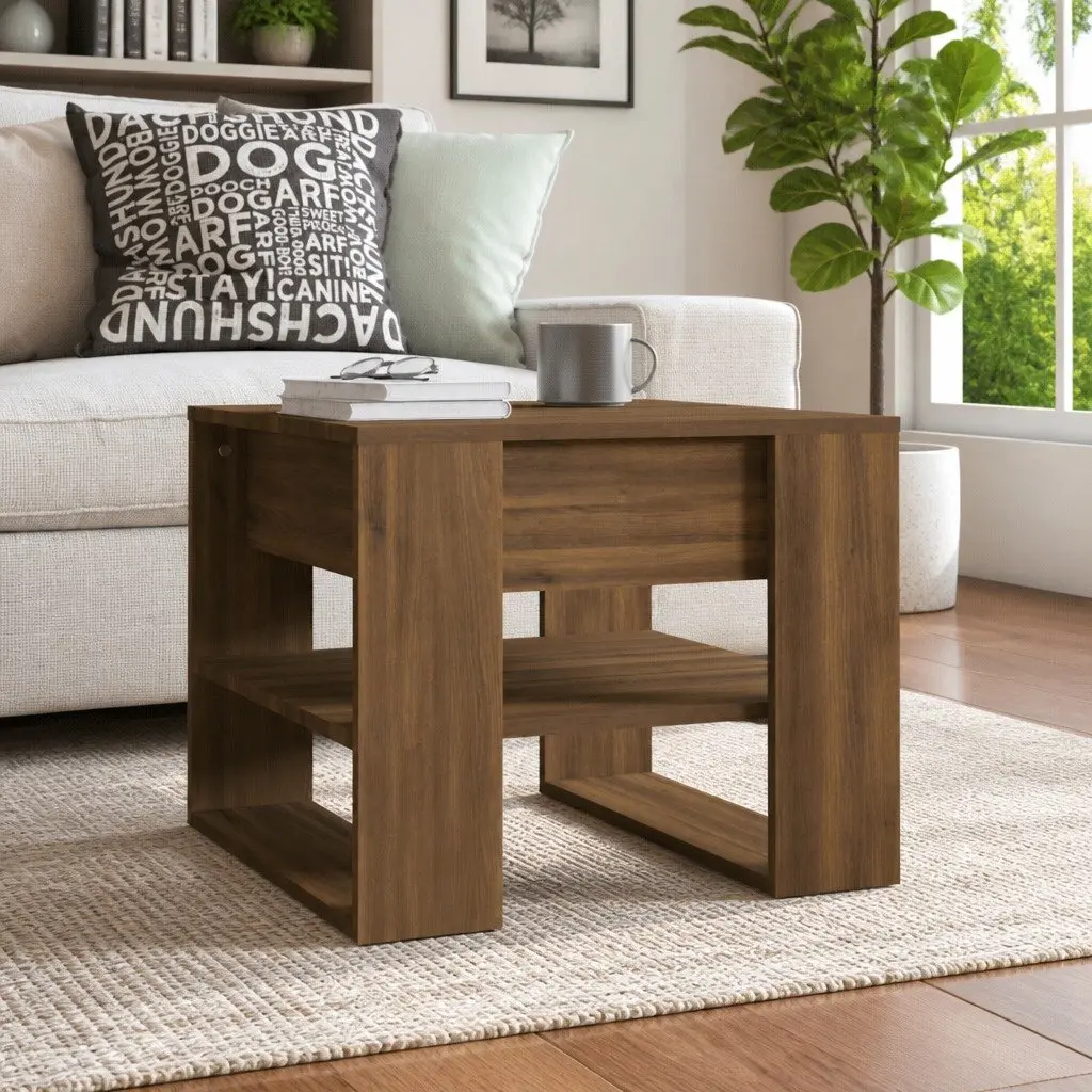 Brown Coffee Table with Storage