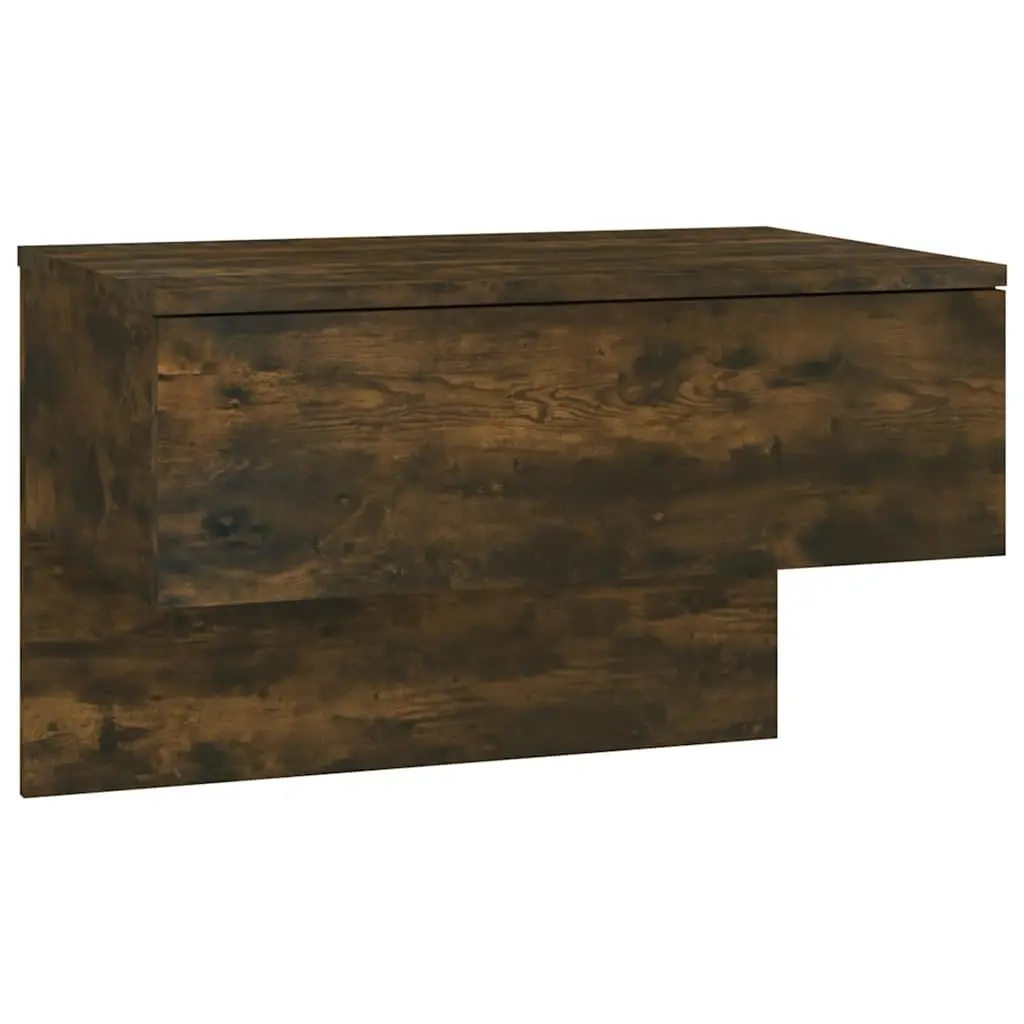 Floating Bedside Cabinet Smoked Oak Wall-mounted Storage Unit Bedroom