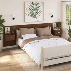 Your New Wall-Mounted Bedside Cabinets in Brown Oak