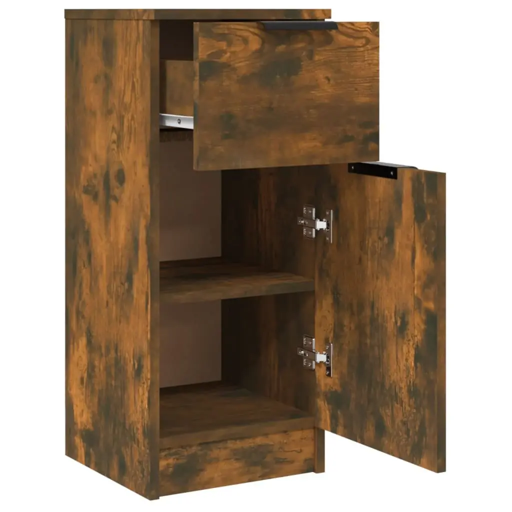 Sideboard Cabinet Brown Engineered Wood Storage Buffet Display Cupboard 2 pcs