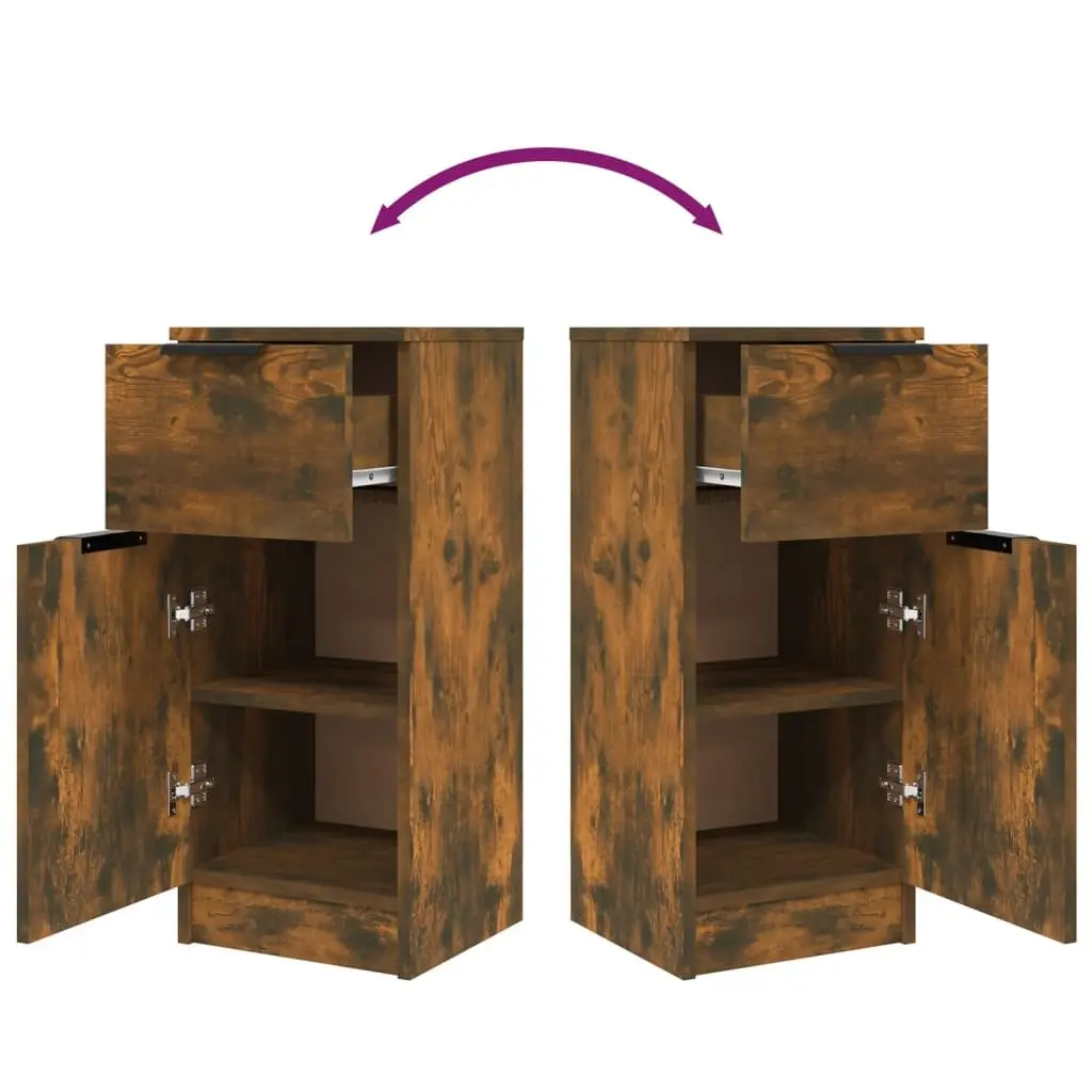 Sideboard Cabinet Brown Engineered Wood Storage Buffet Display Cupboard 2 pcs