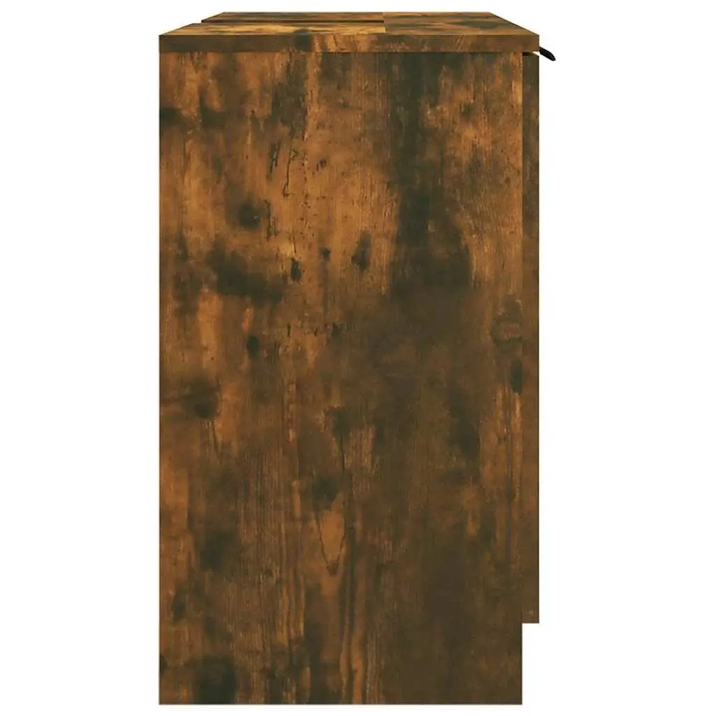 Bathroom Storage Cabinet Smoked Oak Brown Engineered Wood 64.5x33.5x59cm